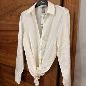 H&M White Button-Up Collared Shirt | NWT!